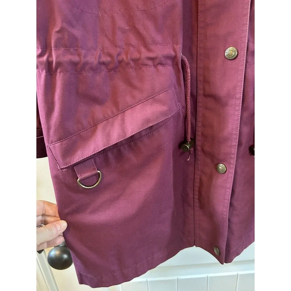 EDDIE BAUER WOMENS Purple Plum POLYESTER GORETEX ANORAK Plaid Lined JACKET SZ M